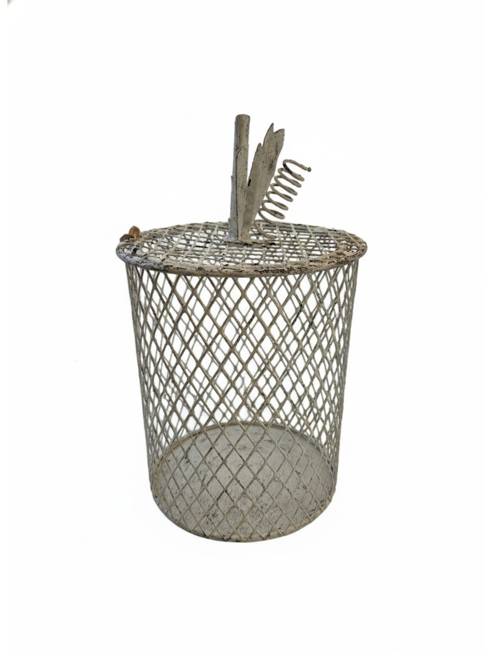 New Metal Wire basket with Decorative pumpkin stemLid